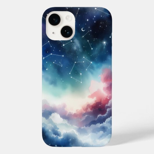 夢のような水の色の夜の空iPhone 14ケース Case-Mate iPhoneケース (裏面)