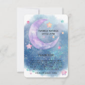夢のような水の色twinkle小さな星の赤ちゃんシャワー サンキューカード (正面)