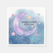 夢のような水の色twinkle小さな星の赤ちゃんシャワー スタンダードカクテルナプキン (正面)