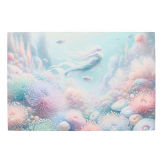 夢のような水中パラダイスのEthereal人魚 メタルプリント