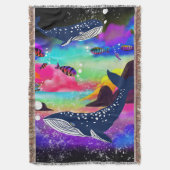 夢のような海クジラカラフル、海洋生物 スローブランケット (正面縦)