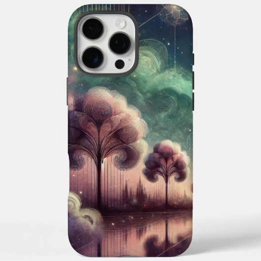 夢のような渦巻く樹々と宇宙の反射 Case-Mate iPhoneケース (裏面)