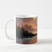 夢のような湖と夕日 |横絵画景 コーヒーマグカップ (左)