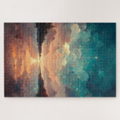 夢のような湖と夕日 |横絵画景 ジグソーパズル (横)