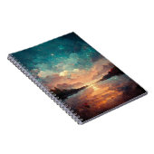 夢のような湖と夕日 |横絵画景 ノートブック (右側)