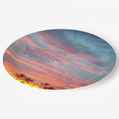 夢のような熱帯の夕日 ペーパープレート (アングル)