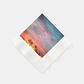 夢のような熱帯の夕日 縁ありカクテルナプキン (角)