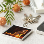 夢のような猫のアート金ゴールド猫のポートレート素敵なペット キーホルダー (側面)