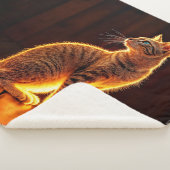 夢のような猫のアート金ゴールド猫のポートレート素敵なペット シェルパブランケット (3/4)