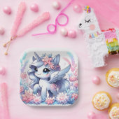 夢のような甘いユニコーン赤ちゃんシャワー ペーパープレート (パーティー)