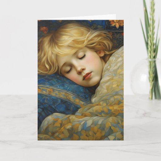 夢のような眠る子をフローラキルト カード (正面)