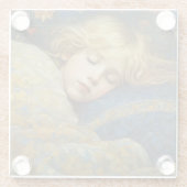 夢のような眠る子をフローラキルト ガラスコースター (裏面)