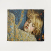 夢のような眠る子をフローラキルト タペストリー (正面(横))