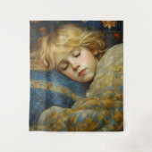 夢のような眠る子をフローラキルト タペストリー (正面)