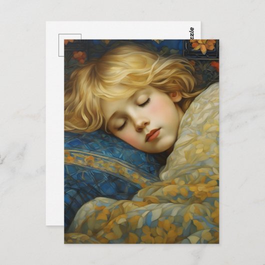 夢のような眠る子をフローラキルト ポストカード (正面/裏面)