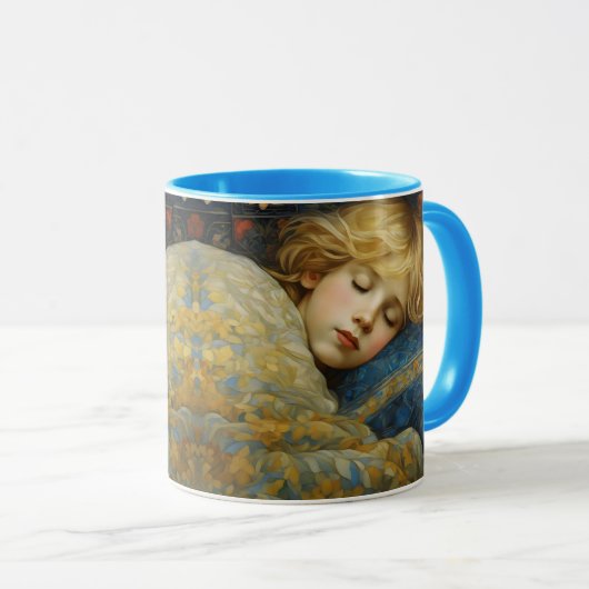 夢のような眠る子をフローラキルト マグカップ (正面右)