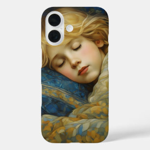夢のような眠る子をフローラキルト iPhone 16ケース
