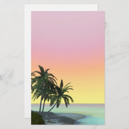 夢のような砂漠島の文房具 便箋 (正面/裏面)