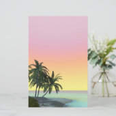 夢のような砂漠島の文房具 便箋 (スタンド正面)