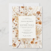 夢のような秋の野結婚花 招待状 (正面)