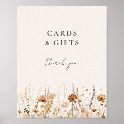 夢のような秋の野花のカードとギフトサイン ポスター (正面)