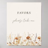 夢のような秋の野花好きのサイン ポスター (正面)