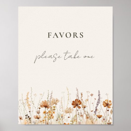 夢のような秋の野花好きのサイン ポスター (正面)