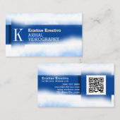 夢のような空の雲がで覆わストライプれる 名刺 (正面/裏面)