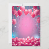 夢のような空ピンクのバルーン甘い16誕生日パーティー 招待状 (裏面)