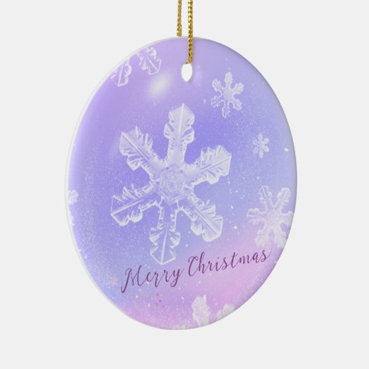 夢のような紫色のクリスタルボール半透明スノーフレーク セラミックオーナメント (右)
