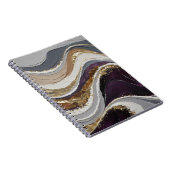 夢のような紫色の波を持つスパイラルノートデザイン ノートブック (右側)