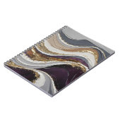 夢のような紫色の波を持つスパイラルノートデザイン ノートブック (左側)