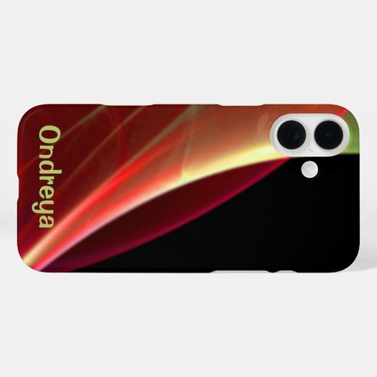 夢のような緑と赤のアートワークのスイープ Case-Mate iPhoneケース (裏面 (横))