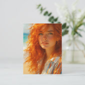 夢のような美しい – 魅惑的なビーチポートレート ポストカード (スタンド正面)