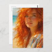 夢のような美しい – 魅惑的なビーチポートレート ポストカード (正面/裏面)
