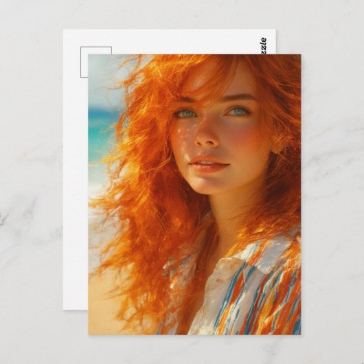 夢のような美しい – 魅惑的なビーチポートレート ポストカード (正面/裏面)