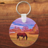 >夢のような色のフィールドで茶色 キーホルダー (正面)
