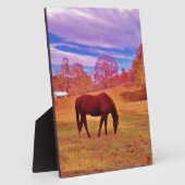 >夢のような色のフィールドで茶色 フォトプラーク (側面)