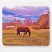 >夢のような色のフィールドで茶色 マウスパッド (正面)