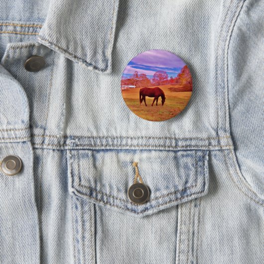 >夢のような色のフィールドで茶色 缶バッジ (インサイチュ)