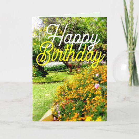 夢のような花の庭誕生日カード カード (正面)