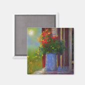 夢のような花の花瓶 マグネット (正面/裏面)