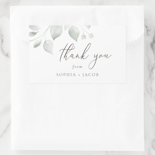 夢のような葉ありがとう 長方形シール (バッグ)