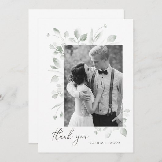 夢のような葉のサンキューカード サンキューカード (正面/裏面)