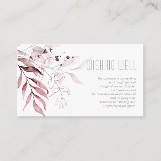 夢のような葉の井戸を願うV2バーガンディID817 エンクロージャーカード (正面)