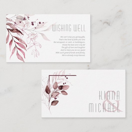 夢のような葉の井戸を願うV3 Burgundy ID817 エンクロージャーカード (正面/裏面)