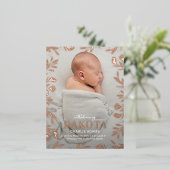 夢のような葉の葉の葉の誕生の発表はがき 箔シーズンポストカード (立ち正面)