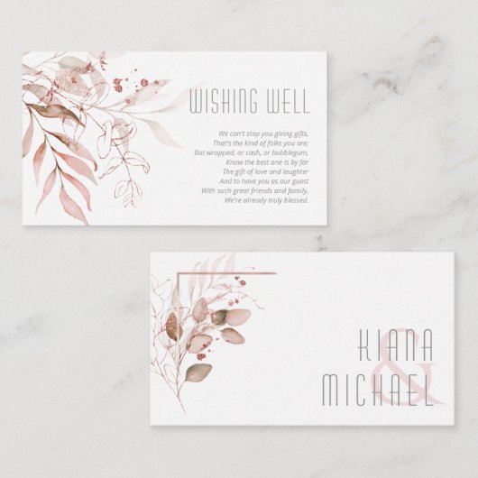 夢のような葉を願う井戸V3赤面ピンクID817 エンクロージャーカード (正面/裏面)