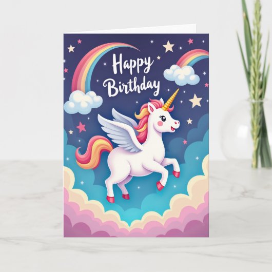 夢のような虹の誕生日カード カード (正面)