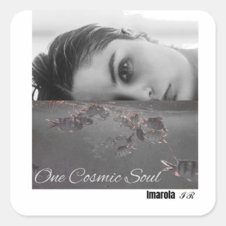 夢のような超現実的な海洋ステッカー One Cosmic Soul Underwater スクエアシール